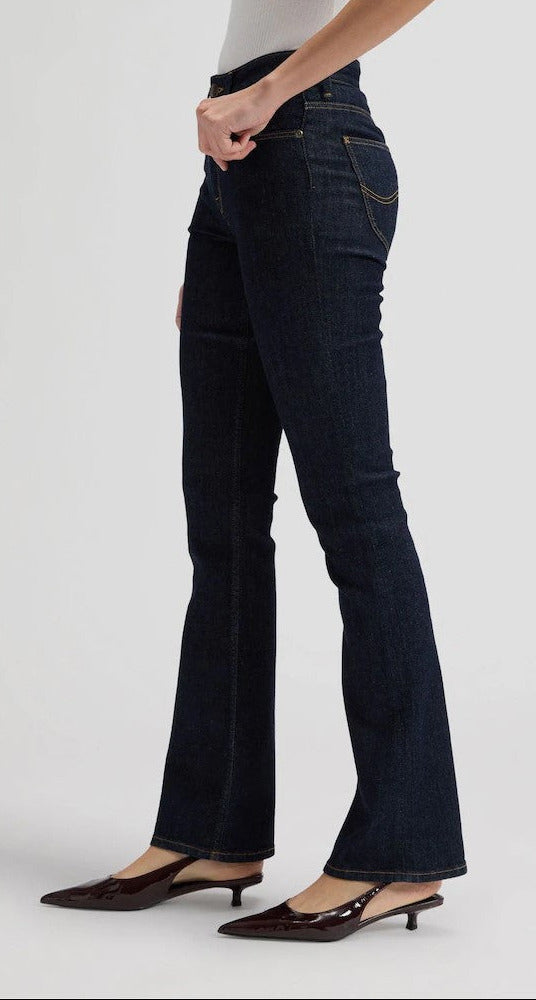 Lee Breese Bootcut Jeans, Bleu foncé uni "Rinse"