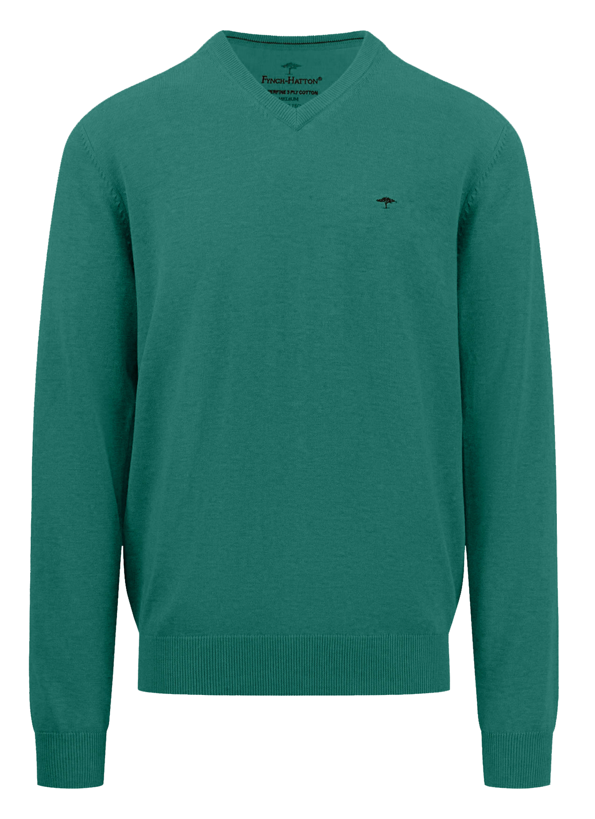 Fynch Hatton Pullover V-Neck, Hellgrün