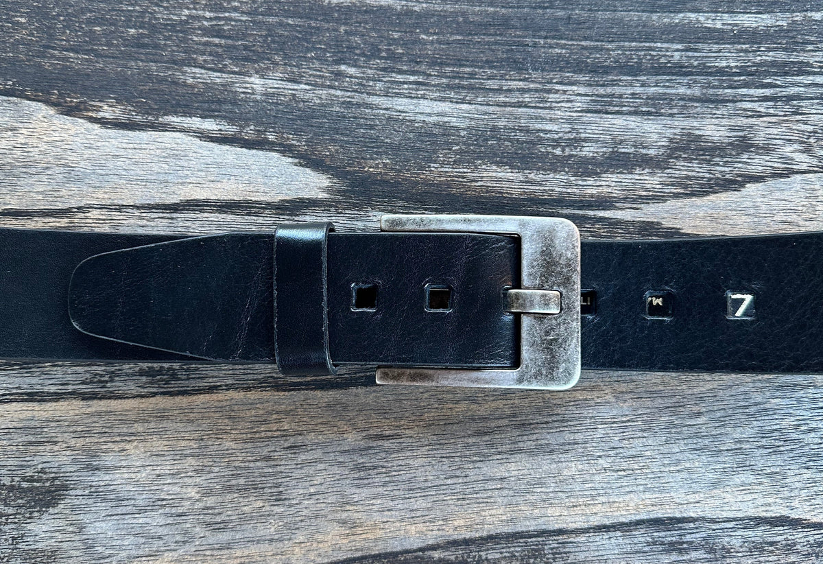 Vittozzi Ledergürtel 917, Schwarz, 4.5 cm
