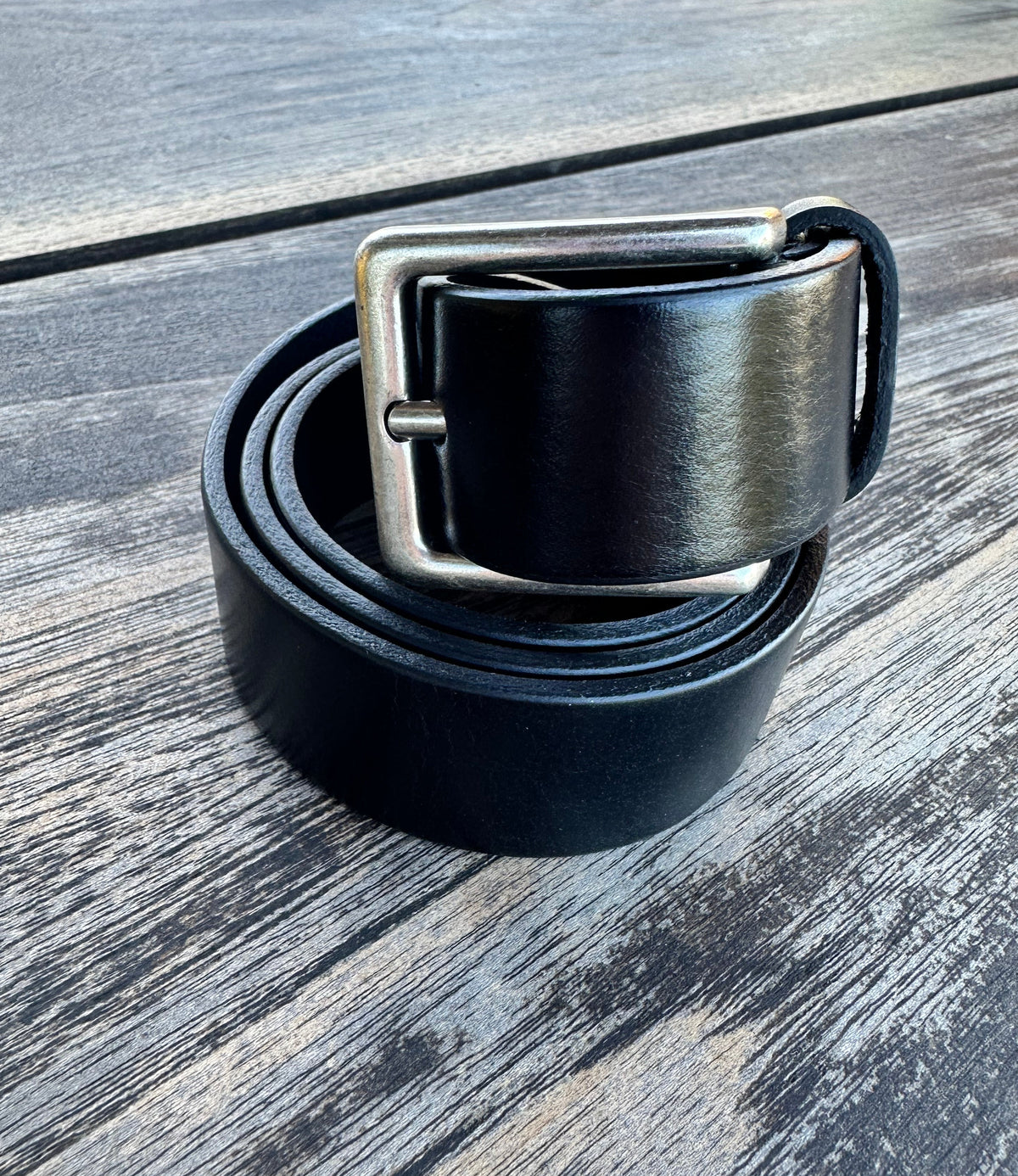 Vittozzi Ledergürtel 572, Schwarz, 3.5 cm
