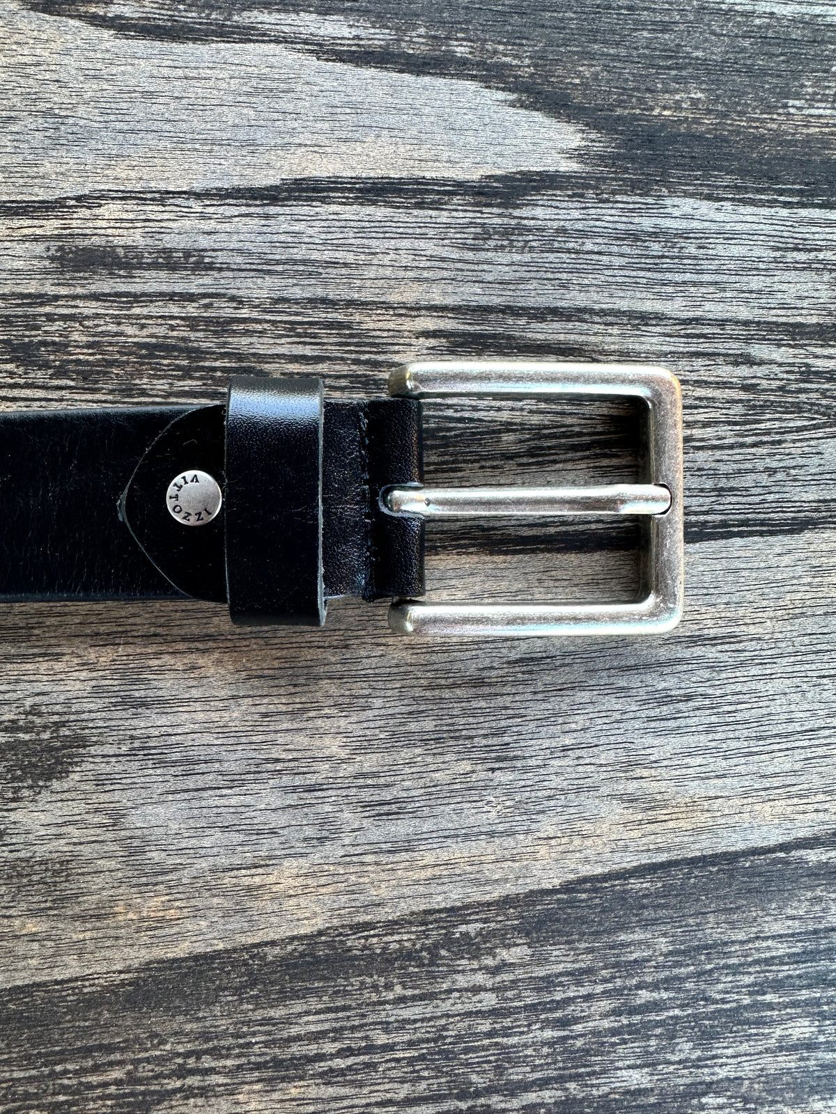 Vittozzi Ledergürtel 572, Schwarz, 3.5 cm