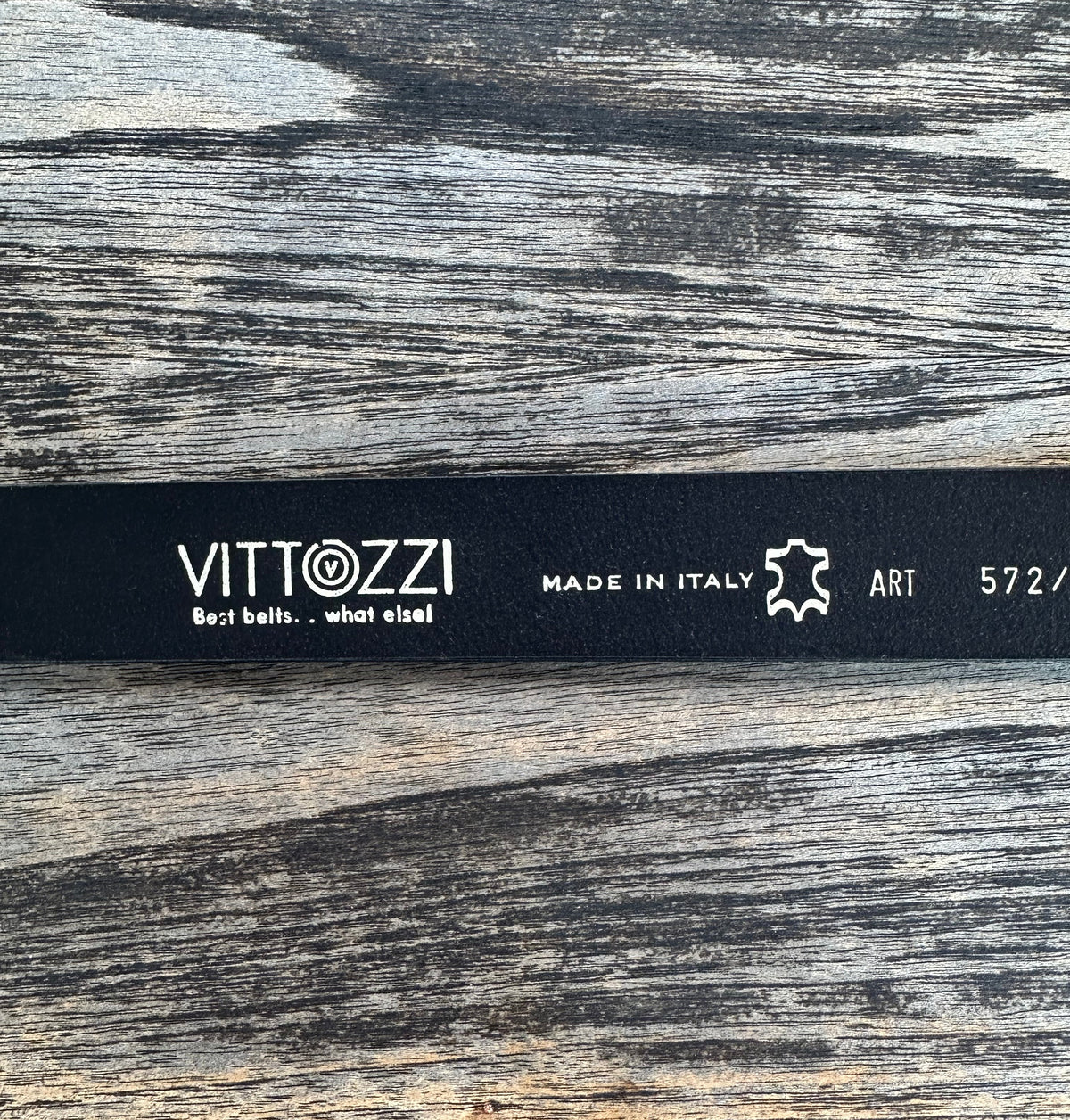 Vittozzi Ledergürtel 572, Schwarz, 3.5 cm