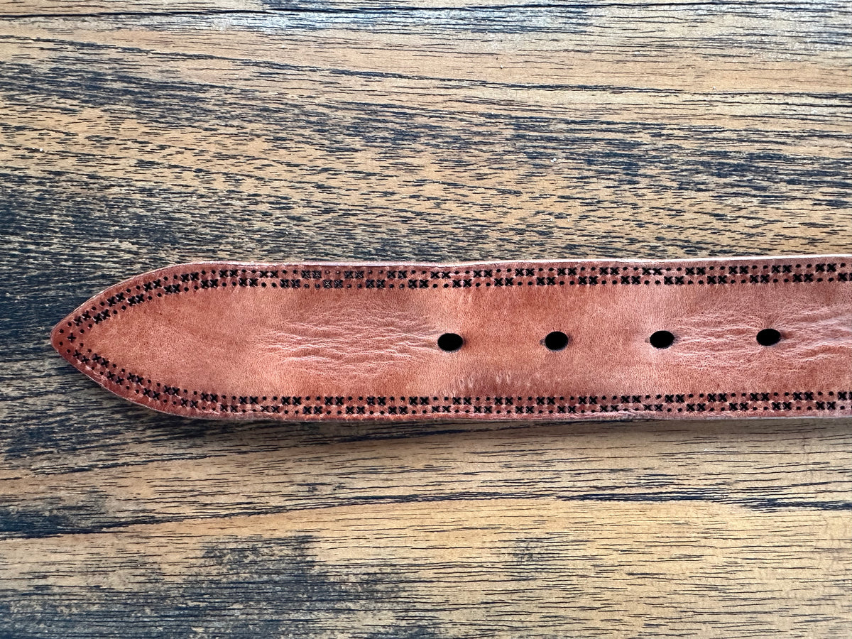 Vittozzi Ledergürtel 888, Cognac, 4 cm