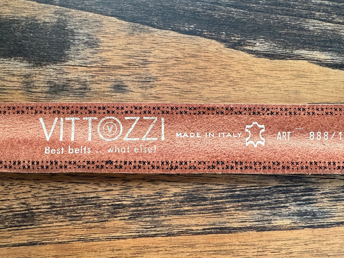 Vittozzi Ledergürtel 888, Cognac, 4 cm
