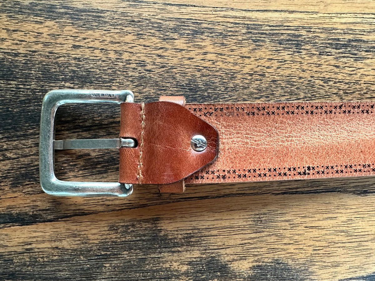 Vittozzi Ledergürtel 888, Cognac, 4 cm