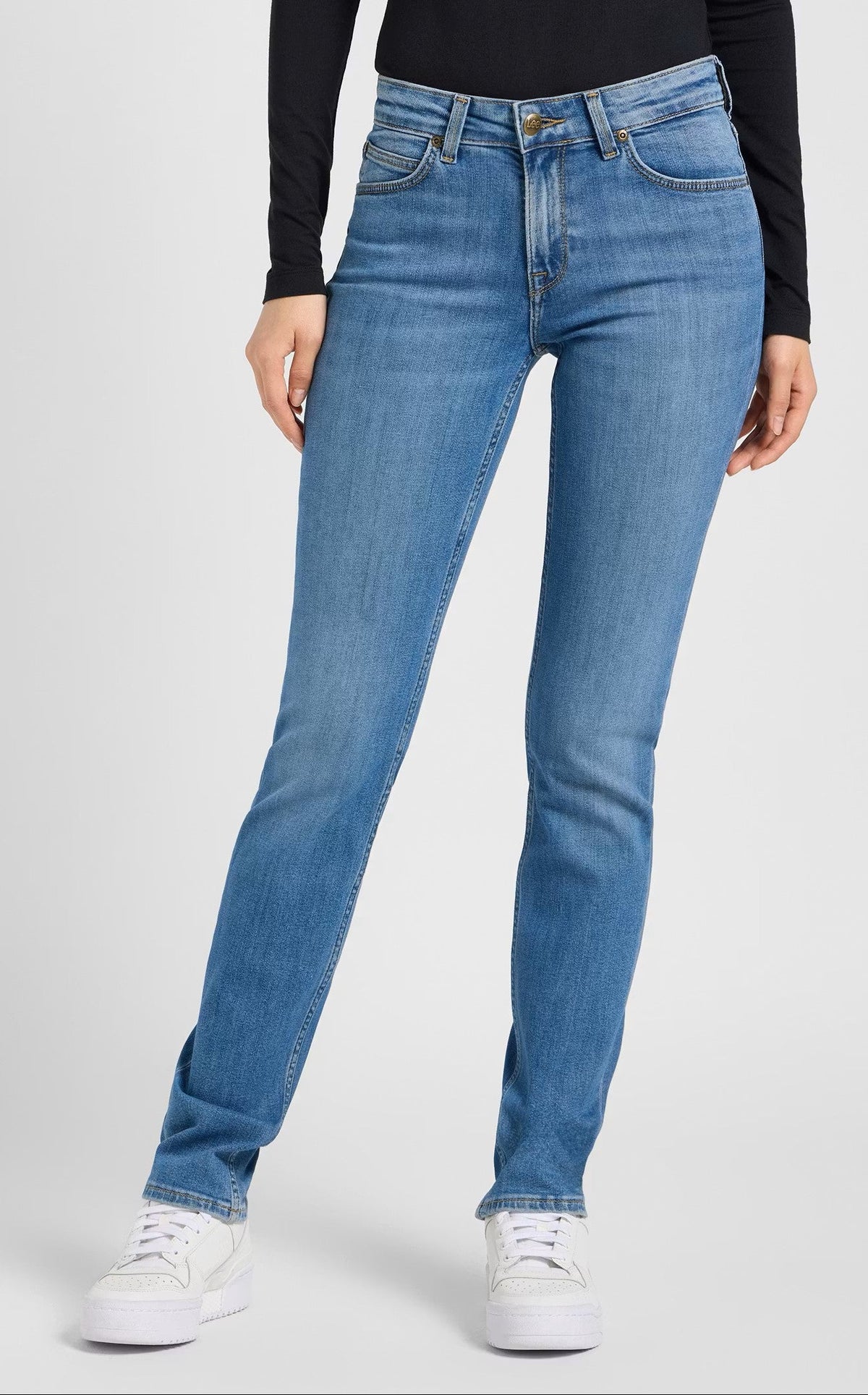 Lee Marion Straight, Bleu clair légèrement délavé "Cyber Blue"