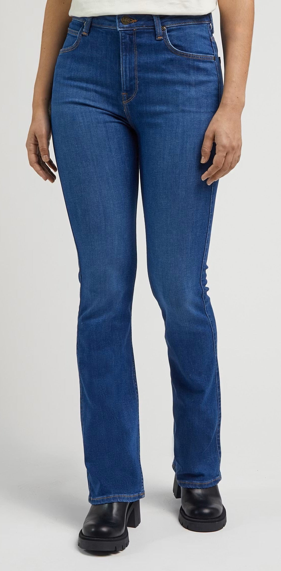 Lee Breese Bootcut Jeans, Mittelblau leicht verwaschen "Azure Wave"