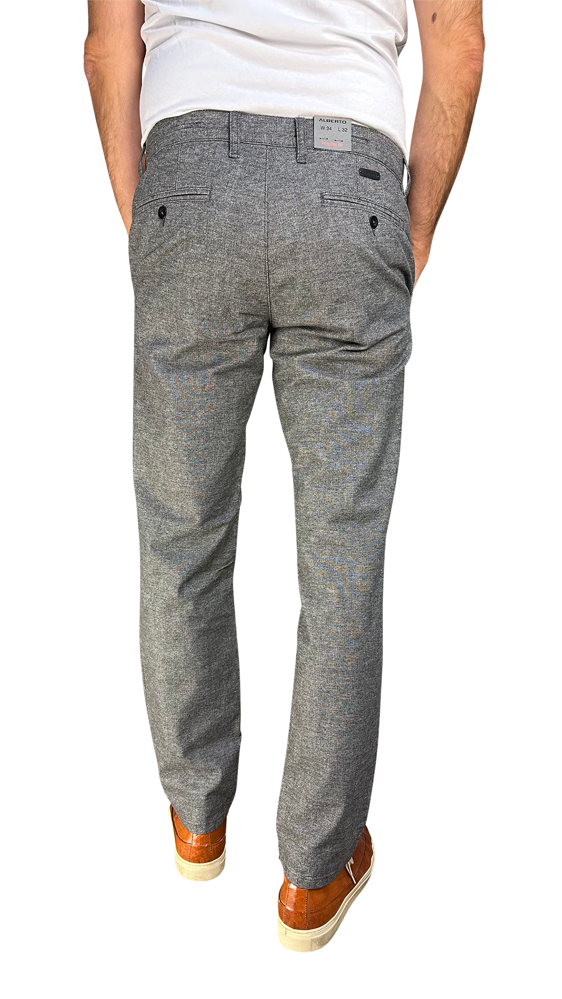 Alberto Lou Chino Wool Look Regular Slim Fit, gray