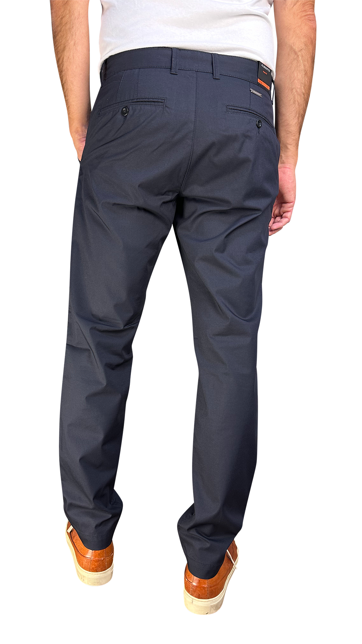 Alberto LOU Chino Gabardine Ceramica, Bleu foncé