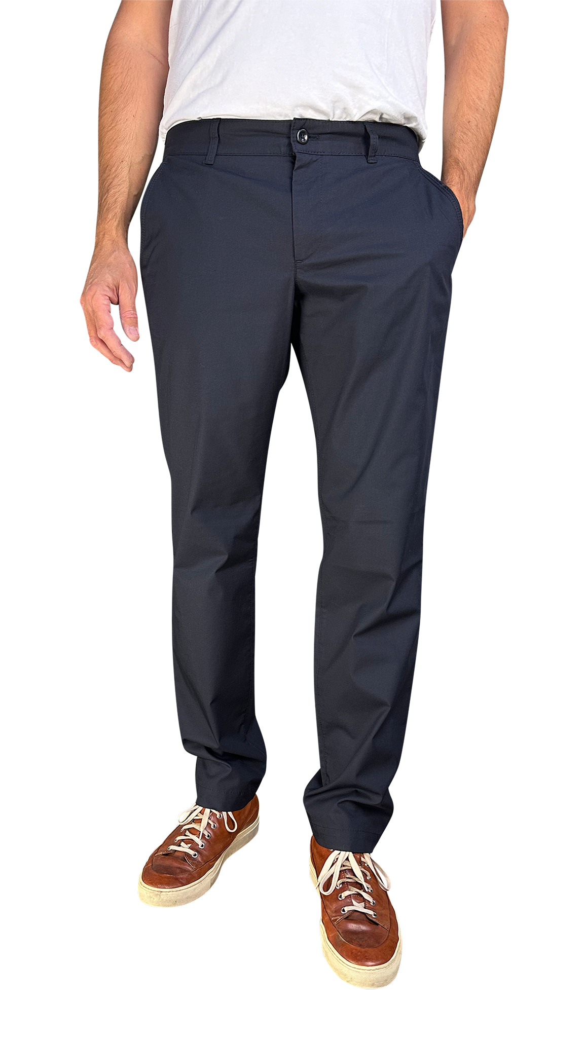 Alberto LOU Chino Gabardine Ceramica, Bleu foncé