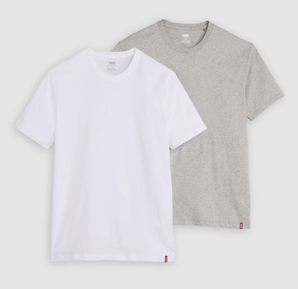 T-shirt Slim Levi's® 2 Pack, Gris clair + Blanc