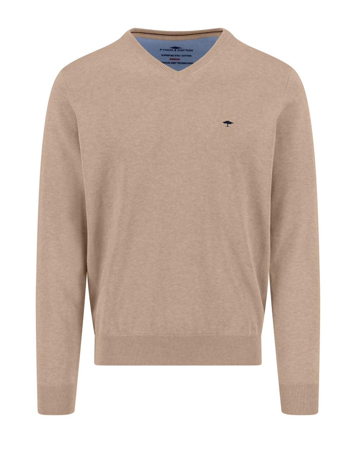 Fynch Hatton Pullover V-Neck, Beige