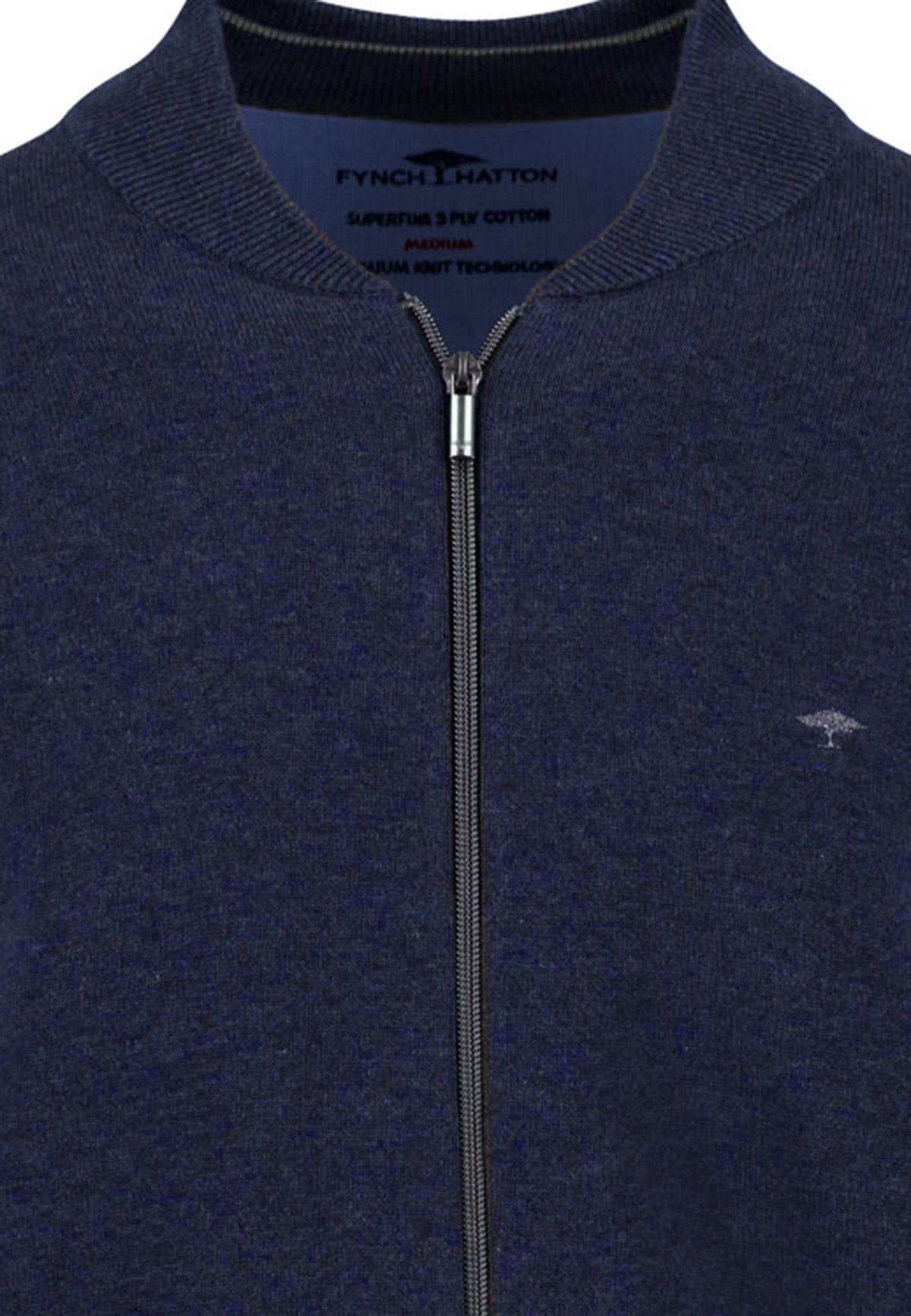 Fynch Hatton Cardigan Zip, Dunkelblau
