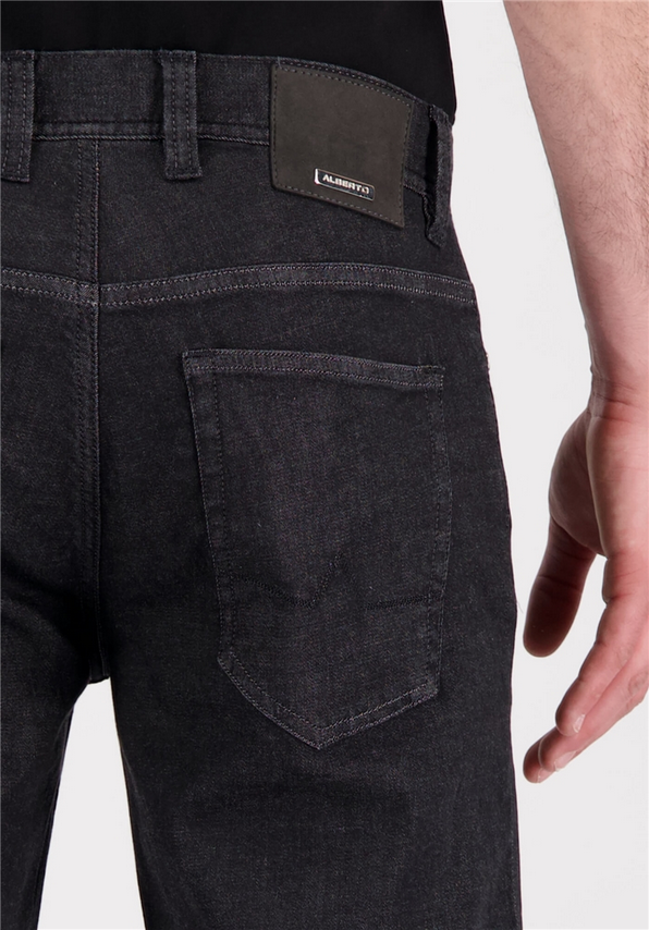 Alberto Jeans Pipe, regular slim fit, schwarz leichter Premium Denim
