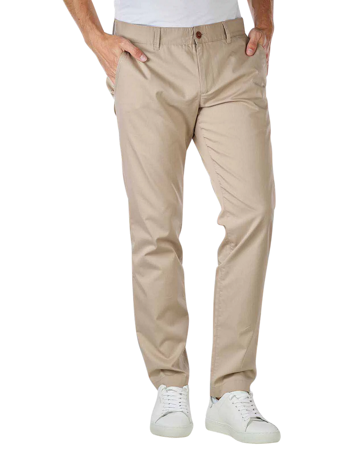 Alberto LOU Chino Light Baumwoll-Stretch, Beige Satiné