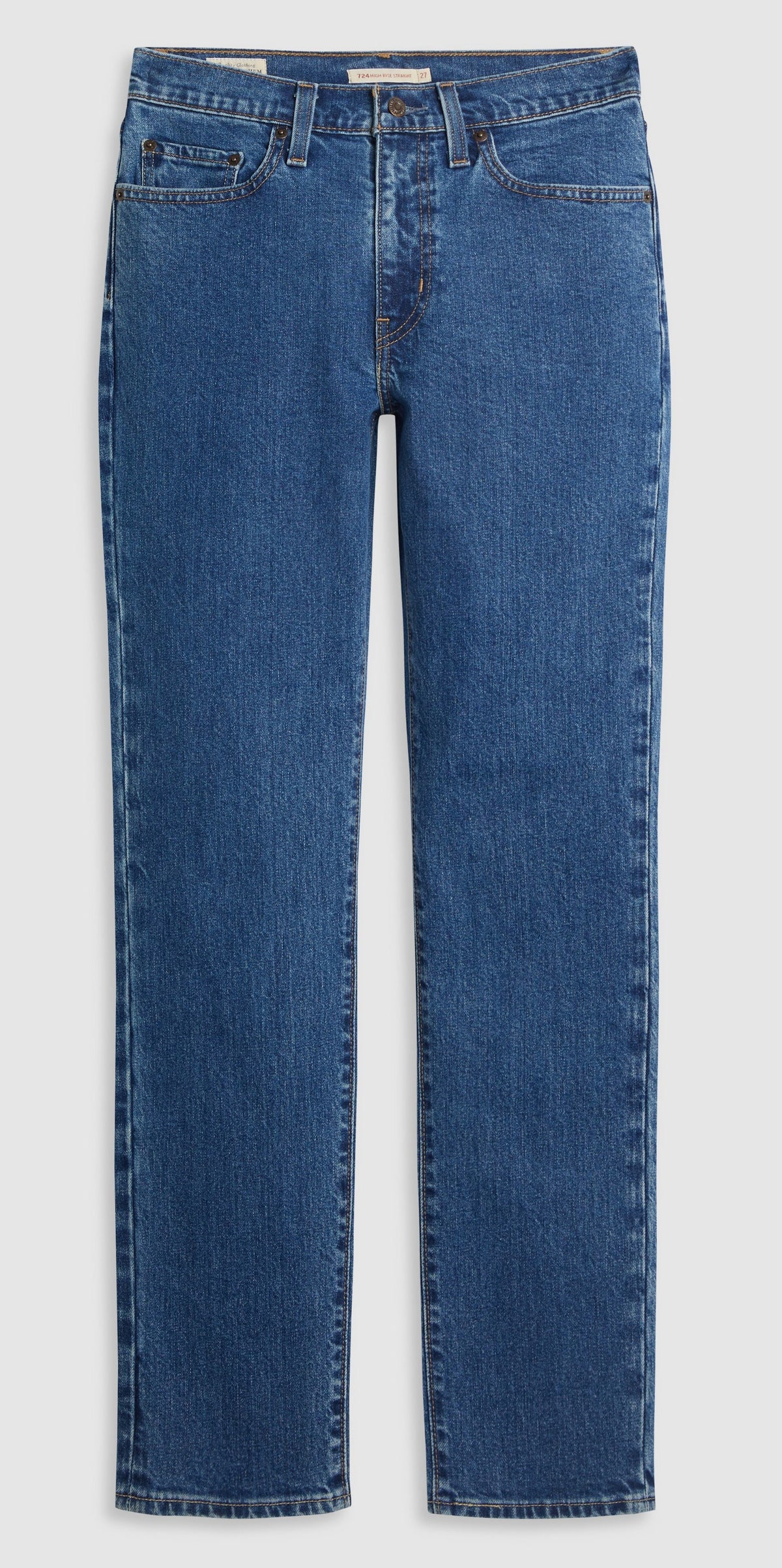 Levi's® 724™ High Rise Straight Jeans, Mittelblau uni  "Mosey Mid Stone"