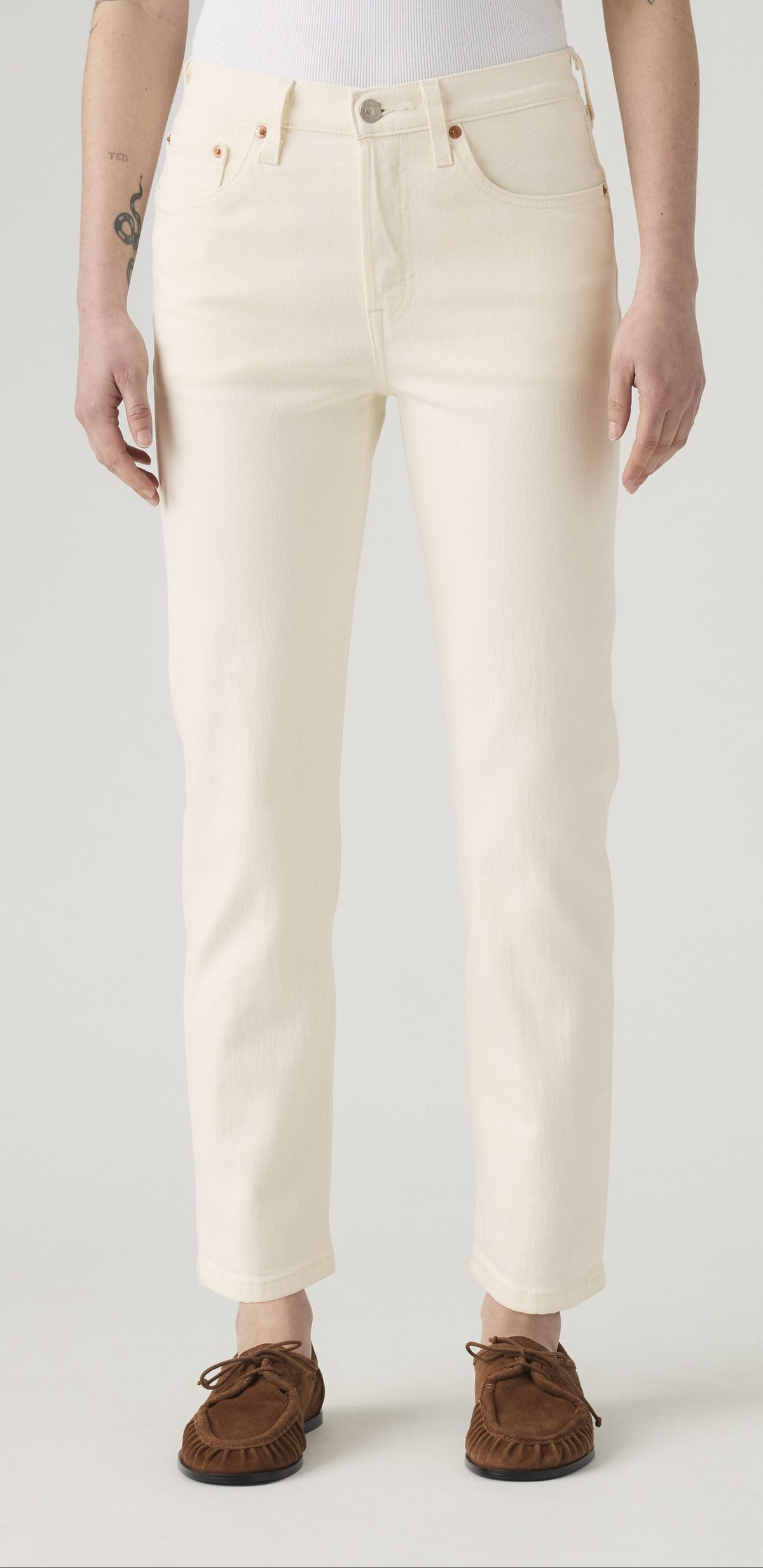 Levi's® 501® Crop Jean, Ecru "Surprise Guest"