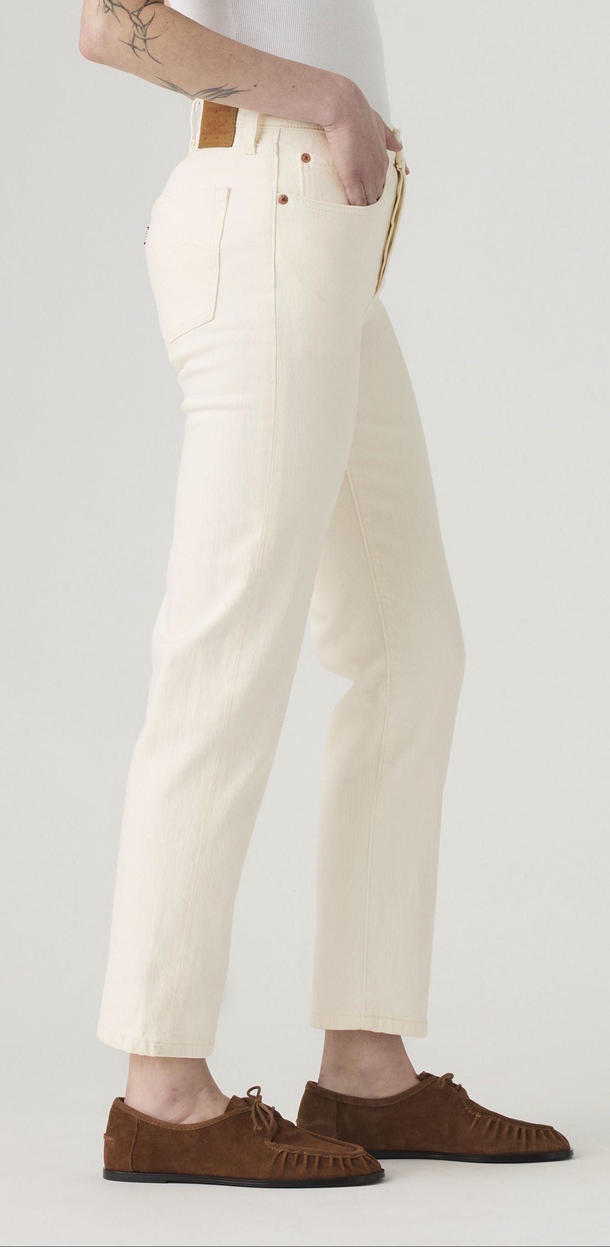 Levi's® 501® Crop Jean, Ecru "Surprise Guest"