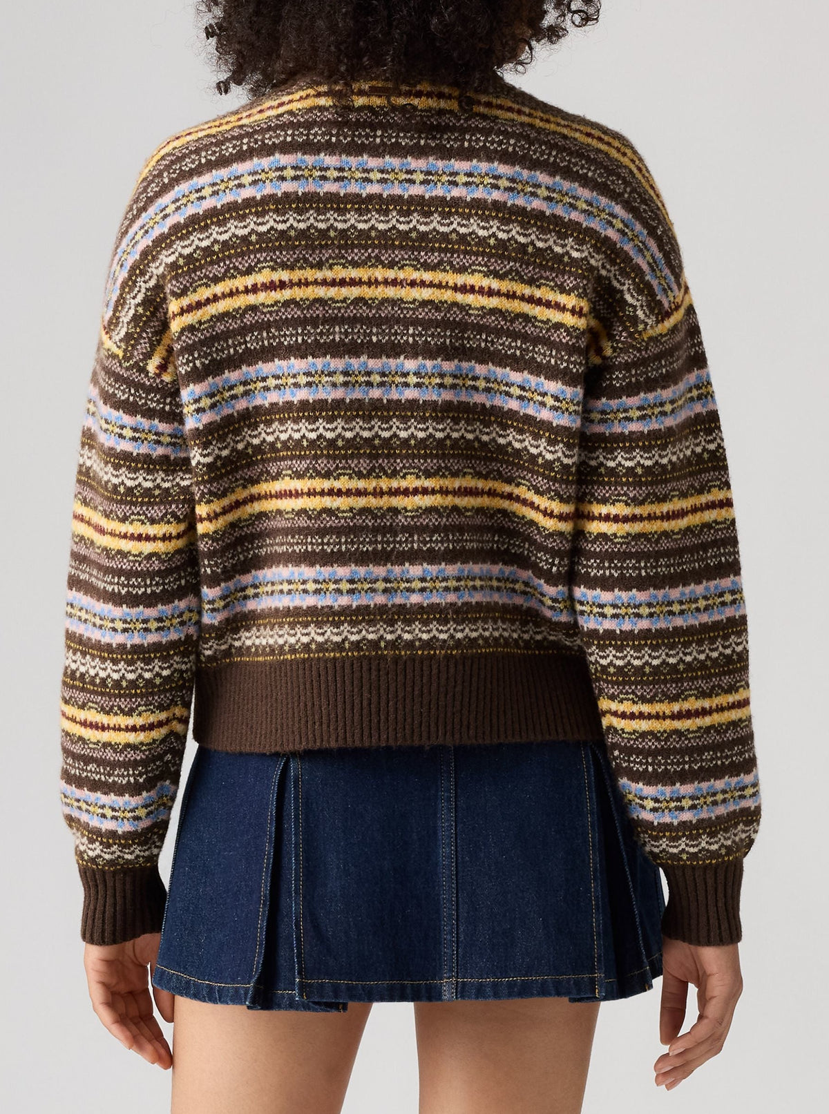 Levi's® Charlotte Crewneck Cardigan, Braun-Gelb