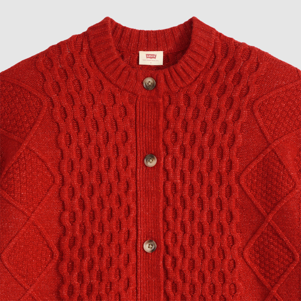 Levi's® Charlotte Crewneck Cardigan, Rot