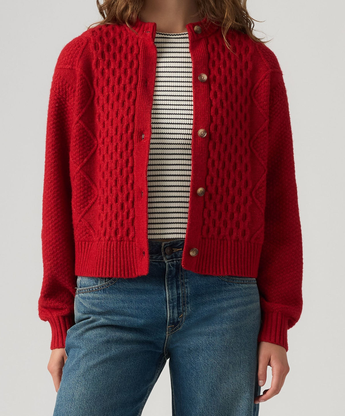 Levi's® Charlotte Crewneck Cardigan, Rot