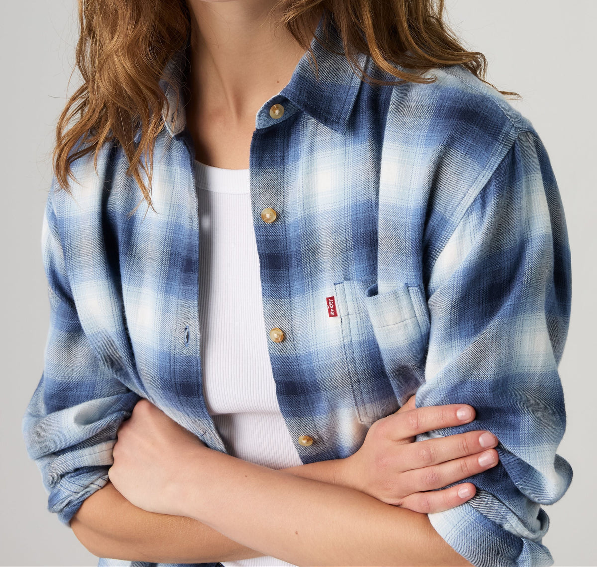 Levi's® Flannel Shirt, Kariert Blau "Vesa Shadow Plaid"