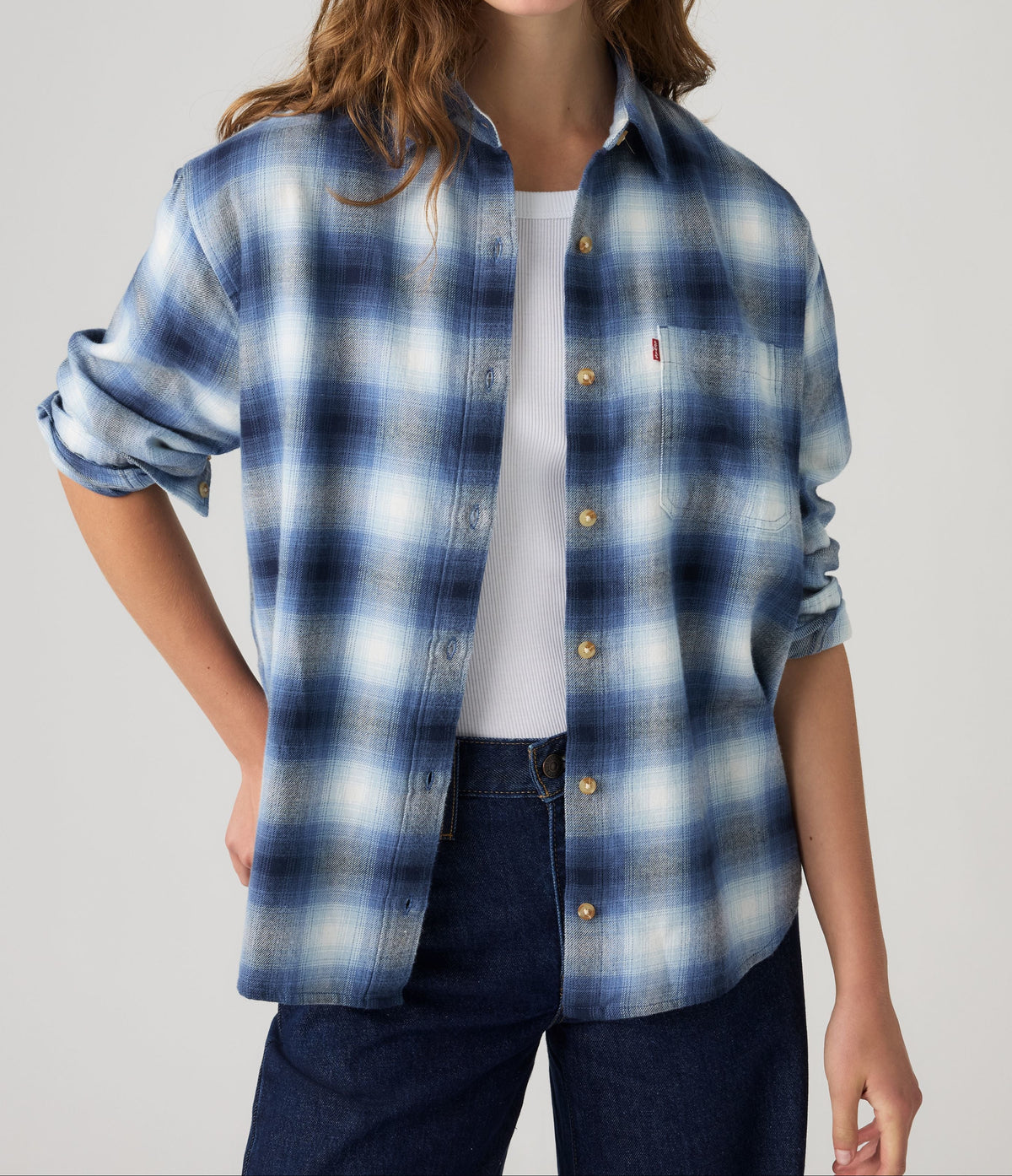 Levi's® Flannel Shirt, Kariert Blau "Vesa Shadow Plaid"