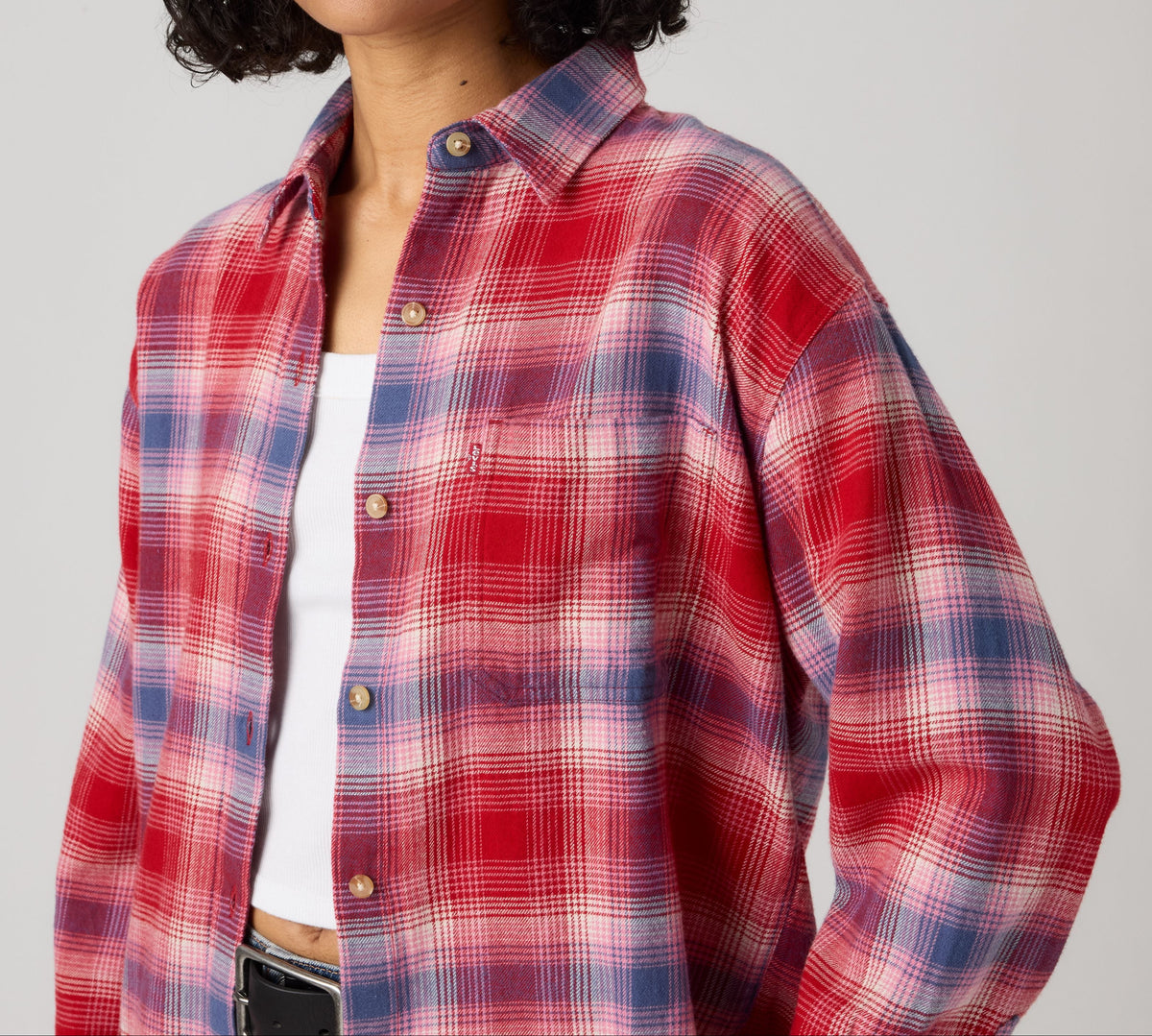 Levi's® Flannel Shirt, Kariert Rosa-rot "Locryn Plaid"