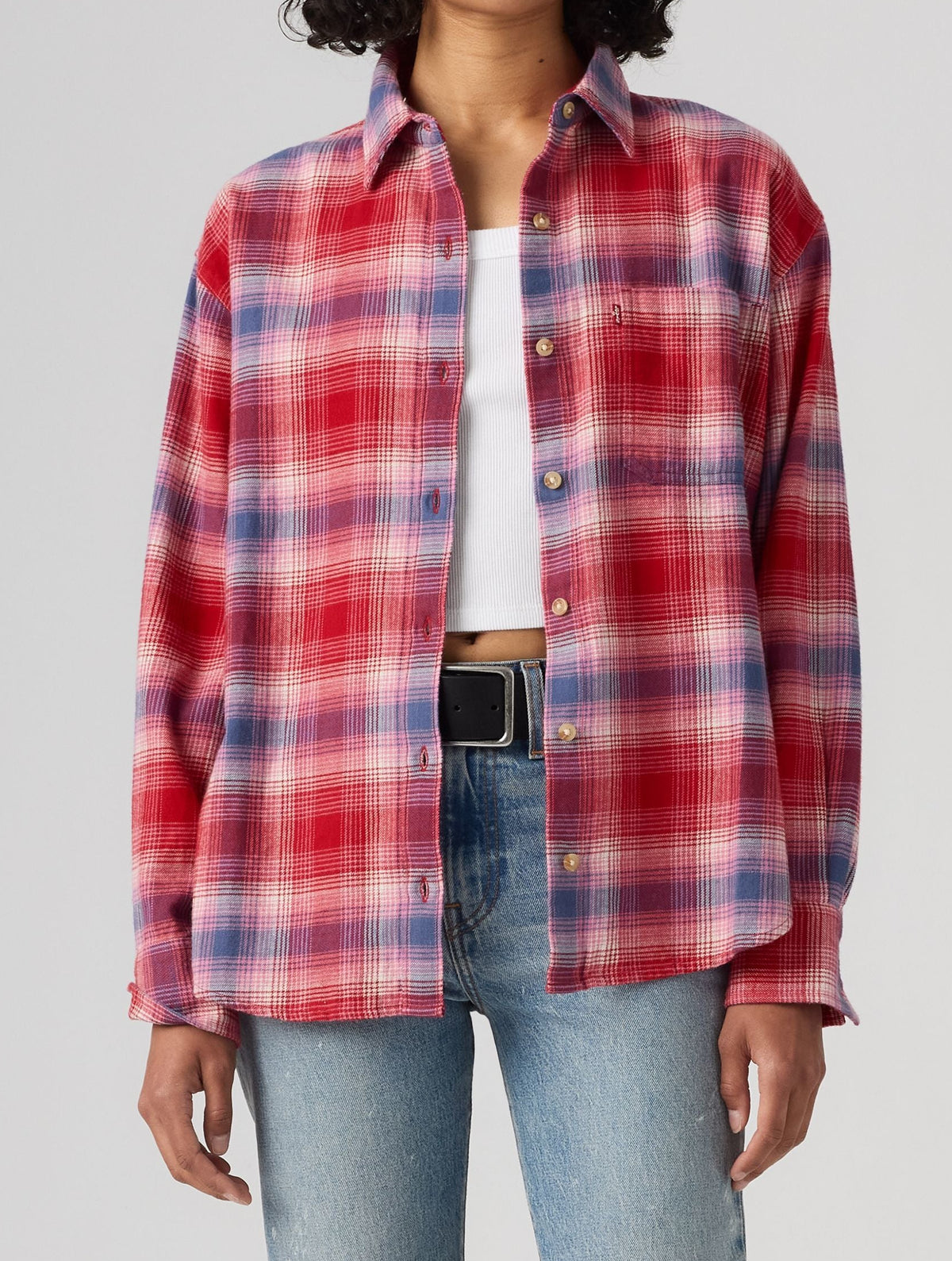 Levi's® Flannel Shirt, Kariert Rosa-rot "Locryn Plaid"