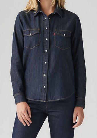 Chemise Levi's en jeans, Standard Fit, Bleu Foncé "Rinse"