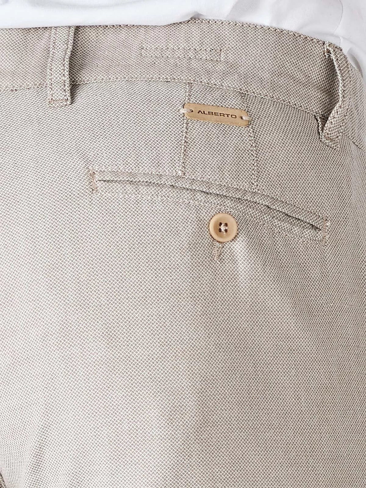 Alberto Chino Hose Lou, regular slim fit, Sommerhose Beige mit Struktur