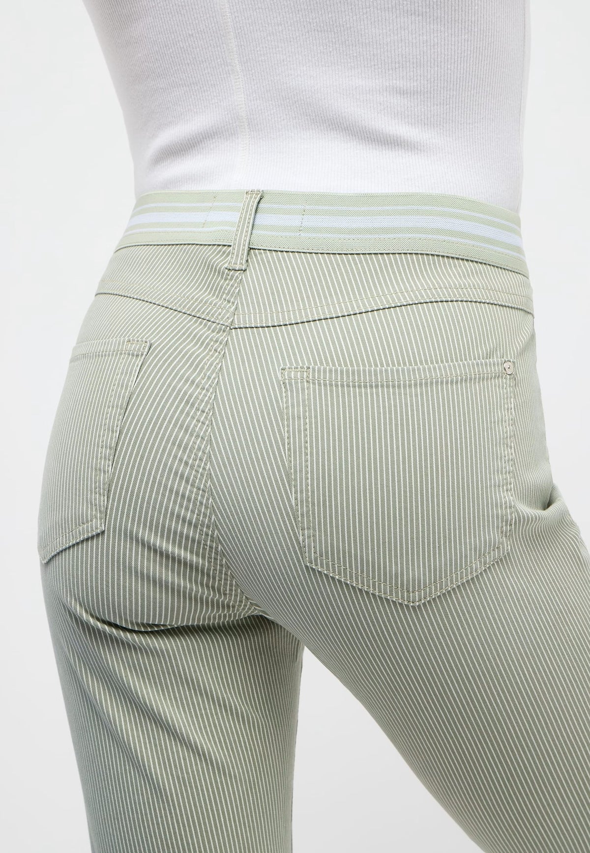Angels Ornella Slim 7/8, vert clair avec des rayures