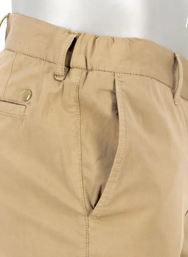 Alberto LOU Chino Light Baumwoll-Stretch, Beige Satiné