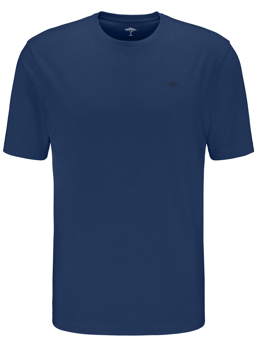 Fynch Hatton T-Shirt O-Neck, Midnight, Frontansicht