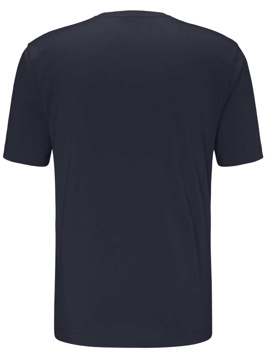 Fynch Hatton T-Shirt O-Neck, Black, Navy, Rückansicht