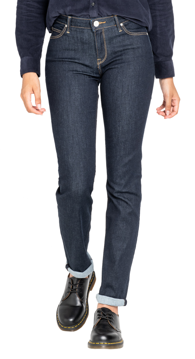 Lee Marion Jeans straight, dunkelblau, Rinse, Frontansicht