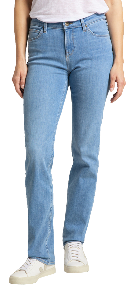 Lee Jeans Marion Straight, hellblau, Mid Lina, Frontansicht