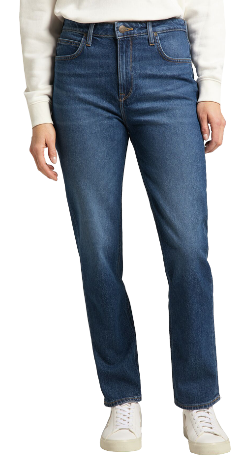 Lee Carol Cropped Jeans Straight, Dark Ruby, Frontansicht