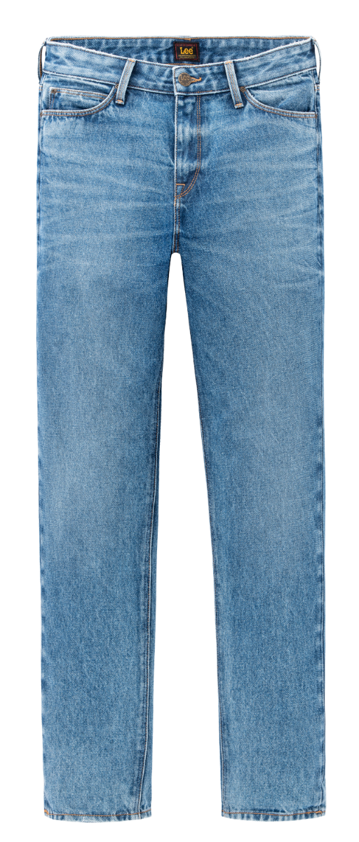 Lee Mom Jeans Straight, Mittelblau, Worn In Luther, Frontansicht