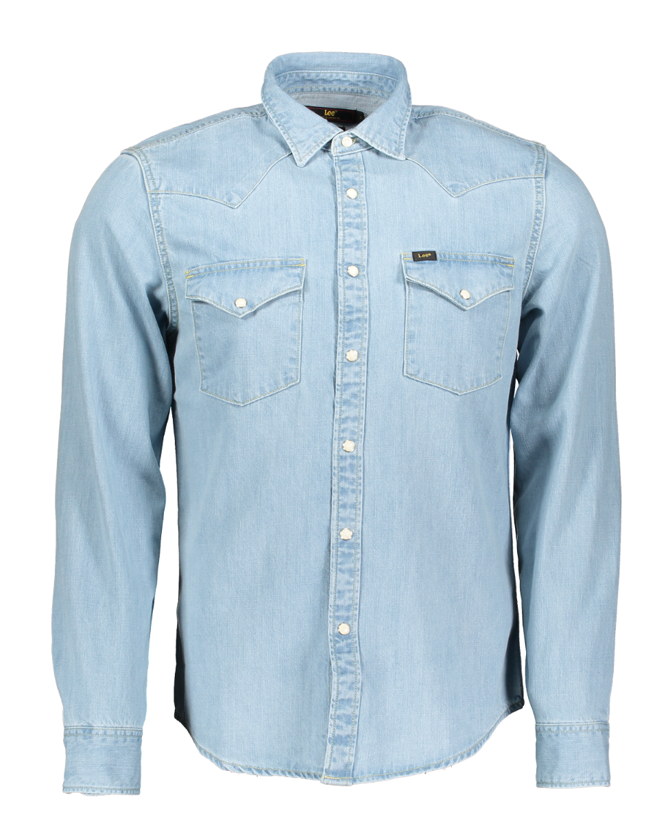 Lee Western Hemd Slim Fit, hellblau, Heather Blue, Frontansicht