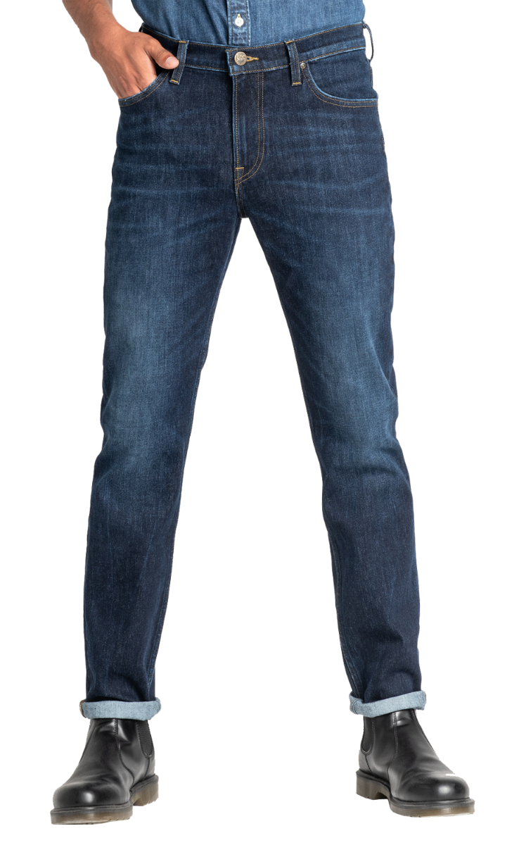 Lee Daren Jeans Slim, mittelblau verwaschen, Dark Pool, Frontansicht