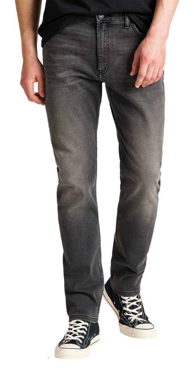 Lee Daren Jeans Slim, dunkelgrau, Moto Worn In, Frontansicht