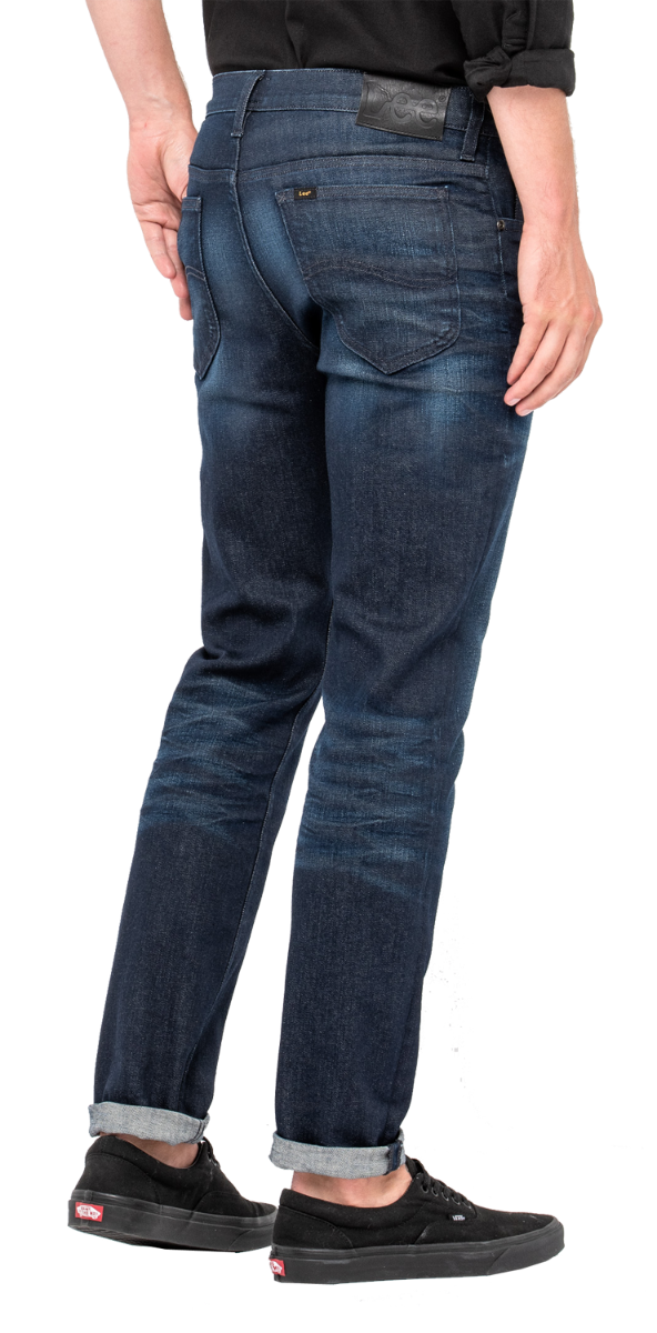 Lee Rider Jeans Slim, dark blue faded, Tinted Blue, back