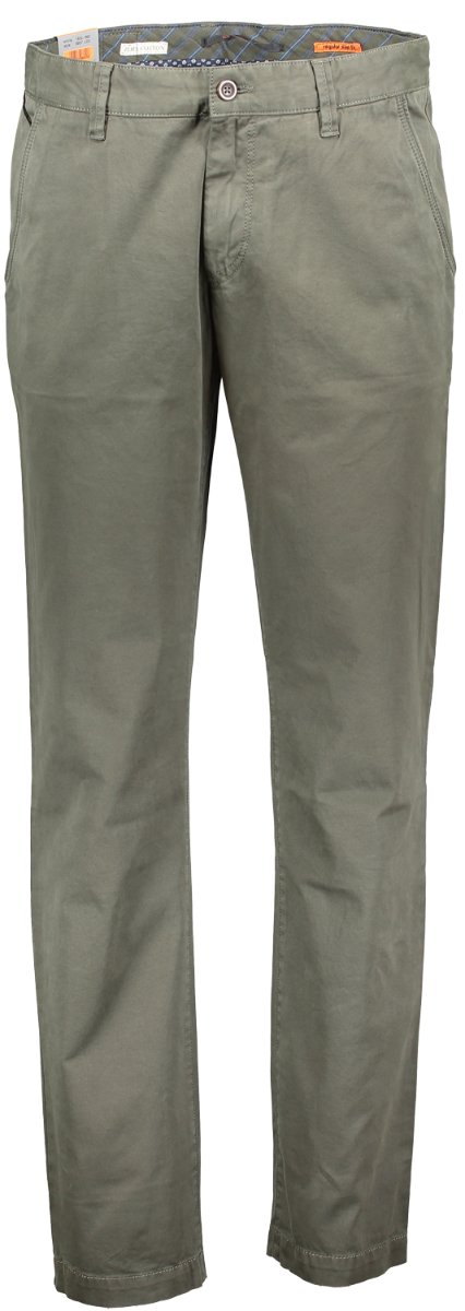 Alberto Chino Pantalon Lou, regular slim fit, vert olive, devant
