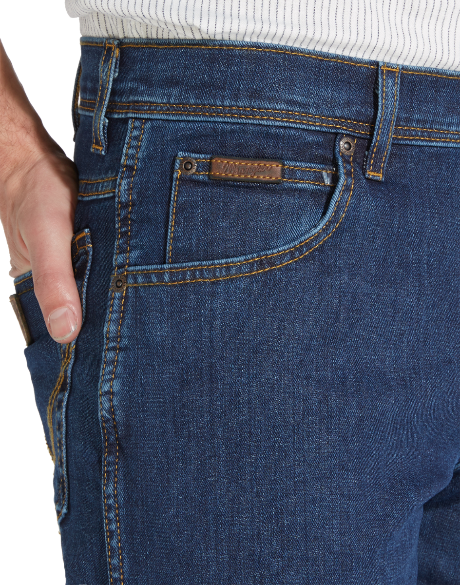 Wrangler Texas Stretch Jeans Straight, dunkles stonewashed, Darkstone, Detail 2