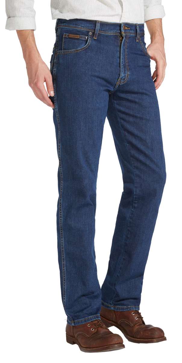 Wrangler Texas Stretch Jeans Straight, dunkelblau, Darkstone, Frontansicht