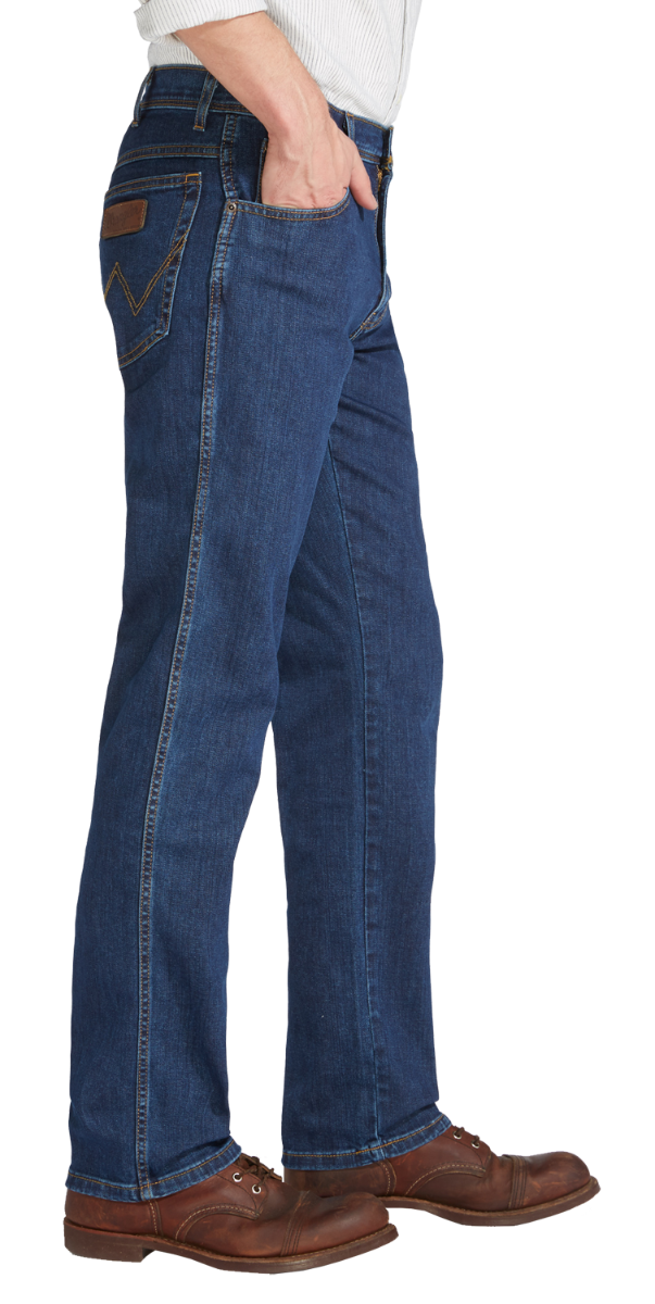 Wrangler Texas Stretch Jeans Straight, dunkles stonewashed, Darkstone, Seitenansicht