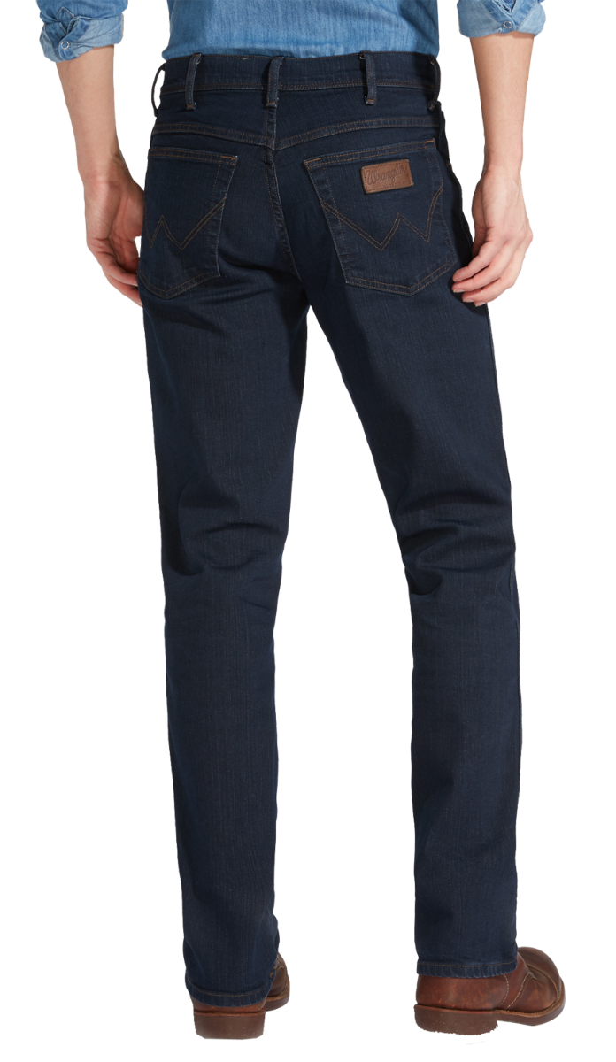 Wrangler Texas Stretch Jeans Straight, darkblue, Blue Black, back